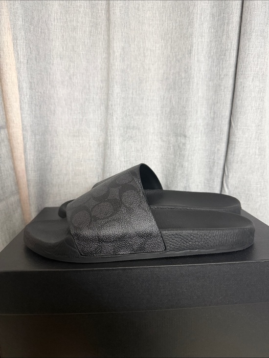 Coach Shoes - Coach Black Signature-Print Slide Sandals
